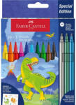 Faber-Castell Rostirón, filctoll készlet, kastélyos DINOSZAURUSZ + matrica Faber-Castell 10+3 klf. szín (RR68254)