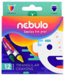 Nebulo Zsírkréta készlet, háromszög Nebulo, 12 klf. szín (RRNZSKTR12)