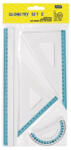 Educa Vonalzókészlet, 30 cm egyenes vonalzó, szögmérő, 45° 13 cm és 60°, 18 cm háromszög vonalzó, 4 db/bliszter Educa (RR3241)