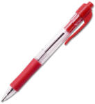 BLUERING Golyóstoll 0, 7mm, nyomógombos, gumírozott fogórész, piros átlátszó test, Bluering® R2, írásszín piros (RRBR894816R)