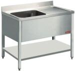 DIAMOND Masa inox DIAMOND L1211D/6, chiuveta 1 rezervor, 1 suprafata de scurgere Chiuveta