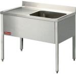 DIAMOND Masa inox DIAMOND L1210S/6-KD, chiuveta 1 rezervor, cu baza