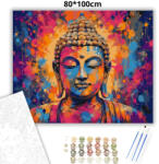  Vibráló Buddha csendje - számfestő készlet - 80×100 cm (Keret nélkül)