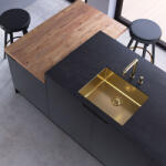 CookingAid Chiuveta bucatarie inox TASCA CANOVA CA50 Gold cu strat PVD ceramic culoare aurie si accesorii montaj (5604315332778) Chiuveta