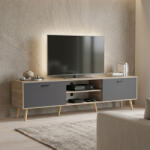 FDY Comoda TV Goryna, culoare sonoma-antracit, 180 x 35 x 48.6 cm
