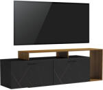 FDY Comoda TV Toblera, culoare nuc cu marmura neagra, 170 x 40 x 53 cm