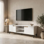 FDY Comoda TV Kevira, culoare sonoma-alb, 150 x 38 x 44 cm