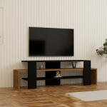 FDY Comoda TV Lenora, culoare sonoma-negru, 150 x 35 x 45 cm