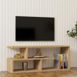 FDY Comoda TV Waldor, din melamina, culoare naturala, 100 x 29.5 x 40 cm
