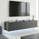 FDY Comoda TV suspendata Rivana cu LED, culoare antracit, 120 x 35 x 30 cm