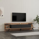 FDY Comoda TV Astriva, culoare nuc cu antracit, 180 x 36.8 x 45 cm