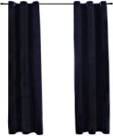 vidaXL Perdele opace cu inele, 2 buc. , negru, catifea, 37 x 84 cm GartenMobel Dekor (134805)