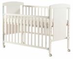 FreeON Patut din lemn bebe, 120x60 cm, Cu laterala culisanta, Din pin si mdf, Cu roti, Sina dentitie, Stabil si rezistent, White, FreeON, Mia (49171)