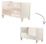 FreeON Patut din lemn bebe, 120x60 cm, Transformabil, Cu bariera de siguranta, Din lemn de pin si mdf, Stabil si rezistent, White, FreeON, Ava (49164)
