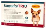 Zoetis Simparica Trio XXS Câini 1.25-2.5 kg, 1 Comprimat | Căpușe, Purici, Viermi Intestinali și Prevenție Dirofilarioză