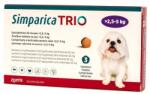 Zoetis Simparica Trio XS Câini 2.5-5 kg, 1 Comprimat | Căpușe, Purici, Viermi Intestinali și Prevenție Dirofilarioză