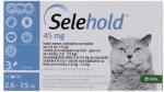 KRKA Selehold Cat 45 mg antiparazitar extern si intern pisici talie medie (2.6 - 7.5 kg), 3 pipete - vetdiscount