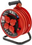 kel Prelungitor alimentare 3x2, 5mm2 bobinat cu 4 prize, KEL, roșu (W-98698)
