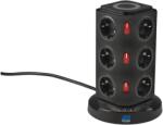 as - Schwabe Prelungitor Alimentare AS SCHWABE 3G1, 5mm2 2m PVC Negru 15 Prize 16A Cod 18222 (18222)