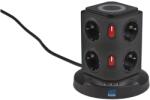 as - Schwabe Prelungitor Alimentare AS SCHWABE 3G1, 5mm2 2m PVC Negru 11 Prize 16A Cod 18221 (18221)