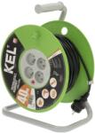 kel Prelungitor alimentare KEL 3x1mm2 bobinat, Prize 4 PVC negru, 40m (W-97776)