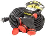 kel Prelungitor alimentare KEL 3x2, 5mm2 25m 16A cu 3 prize guma negru (W-01196)