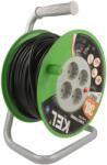 kel Prelungitor alimentare KEL 3x1, 5mm2 bobinat cu 4 prize PVC negru (W-98196)
