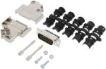 Amphenol Conector D-Sub 15 PIN tată 45° terminal cu șurub pe cablu (L17D45PK-M-15+L717DA15PST)