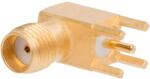 Amphenol Conector SMA mufă mamă unghi 90° THT cablu PTFE (901-143)