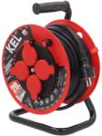 kel Prelungitor alimentare KEL 3x2, 5mm2 bobinat cu 4 prize, gumă neagră (W-98043)