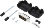 Amphenol Conector D-Sub 15-Pin Tată Drept (L17DPPK15-BK+L717DA15PST)