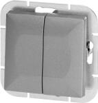 ORNO Întrerupător cu două butoane pentru montaj încastrat Pearl, 10A, 250V, WP-2P, argintiu (O-OR-OE-7701_G)