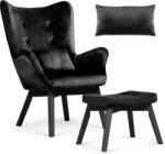 Sofotel Fotoliu cu taburet Sofotel Norse negru (J-2047)