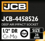 JCB Cap de impact JCB adânc 1/2" Cr-Mo cu 6 colțuri 26mm - cheie cu rată de prindere (FS-59486) Cheie tubulara