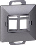 ORNO Placă frontală + Priză dublă tel-comp. RJ-45 Pearl, PC+ARJ45/P2, antracit (O-OR-OE-7717_2_A)