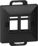 ORNO Placă frontală + Priză dublă tel-comp. RJ-45 Pearl, PC+ARJ45/P2, negru (O-OR-OE-7717_2_B)