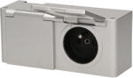 ORNO Priză etanșă IP44, 2x2P+E, argintie (O-FS-11)