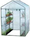 Garden Line Seră de grădină cu rafturi albă 140 x 140 x 200 CM *5460 (CH-TUN5460)