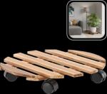 Garden Line Suport rotund din lemn pentru ghiveci pe roți FI 30 CM *4557 (CH-EDA4557)