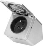 ORNO Priză de mobilier argintie cu capac, IP44 (O-FS-9)