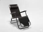 Garden Line Șezlong pliabil cu suport pentru cap, negru *7838 (CH-LEZ7838)