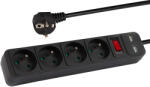 PROLECH Prelungitor electric PR-470WSP/USB 4-Prize+USB cu împământare+întrerupător 1, 5m NEGRU 3x1, 5mm (98-777-)