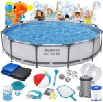 Bestway Piscină de grădină cu cadru 366 x 76 cm 16în1 Bestway 56416 + soluție de făcut baloane GRATUITĂ (56416) Piscina