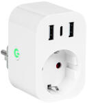 Priză inteligentă controlată WiFi TUYA 2x USB+USB-C (72-077-)