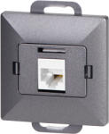 ORNO Priză simplă tel-comp. RJ-45 Cat5 Perlă, RJ45-5CAT/P1, antracit (O-OR-OE-7715_A)