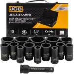 JCB Set de capete pentru impact adânci 3/4" Cr-Mo hexagonale 14 Piese (FS-61735) Cheie tubulara