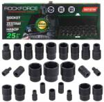 Rock FORCE Set de chei cu tubulare cu impact 1/2" 1/4" 4-32mm 6 colțuri 25 bucăți cu valiză (FS-59045) Cheie tubulara