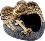 Chomik Ghiveci de ciment pentru cimitir - înger gri închis - auriu 16 x 17, 5 x 11 cm *8851 (CH-DED8851)