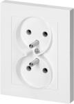 ORNO Priză dublă încastrată 2x2P+E Malta 16A, 250V, PT-6M, albă (O-FMS-106_W)