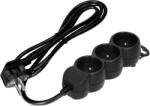 ORNO Prelungitor cu 3 prize 2P+E, 1, 4m, H05VV-F, 3x1mm2, negru (O-ES-8_B_1-4)